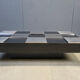 Vintage lacquer and aluminum checkerboard coffee table, 1970s