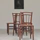 Set of 4 old Thonet style cane bistro chairs from the 1930s