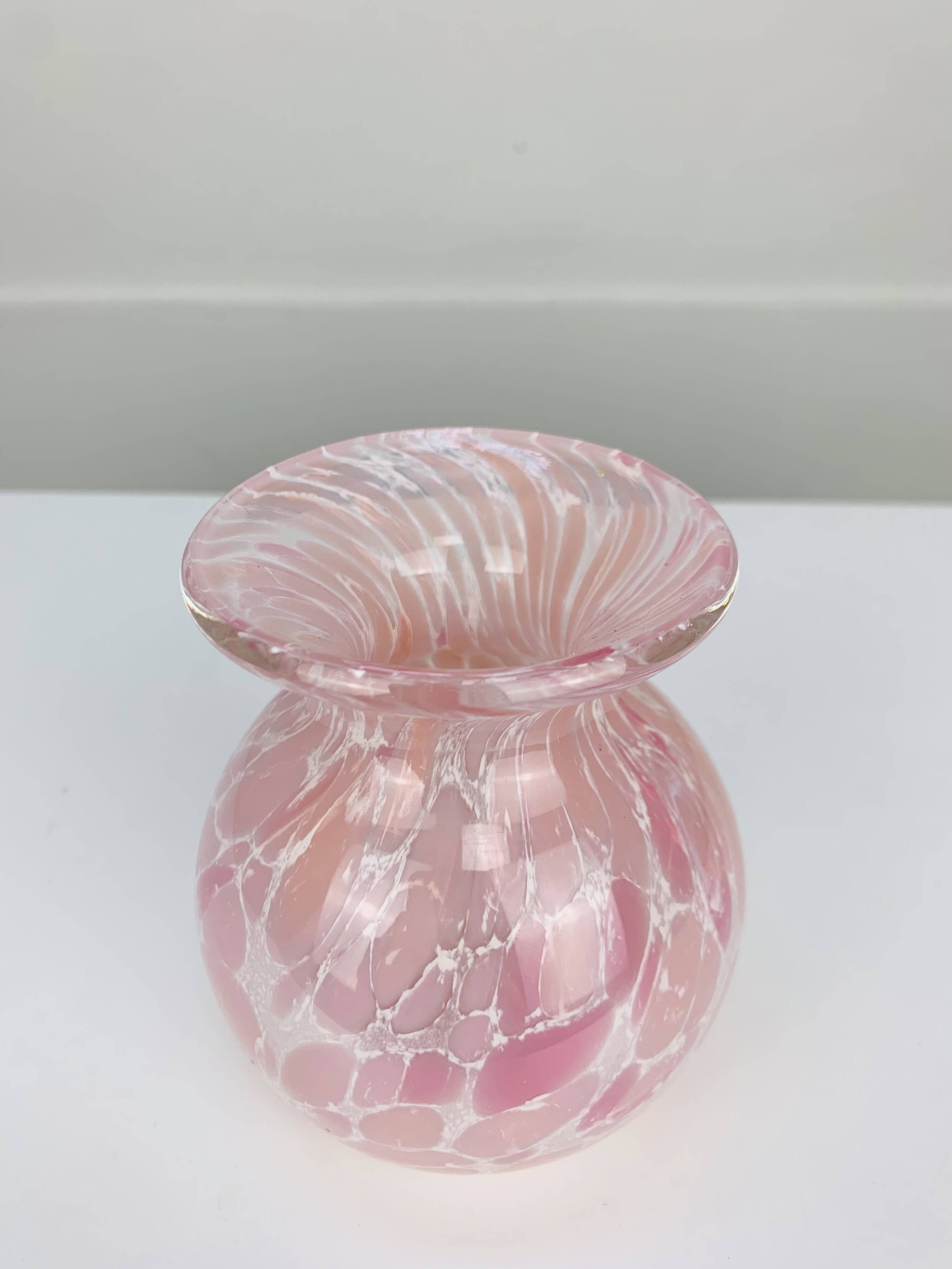 La Rochère pink blown glass vase, vintage
