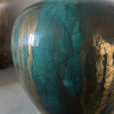 Ancien Vase boule émail or signé Sevres MNF France