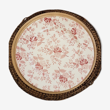 Assiettes faïence  rose motif floral