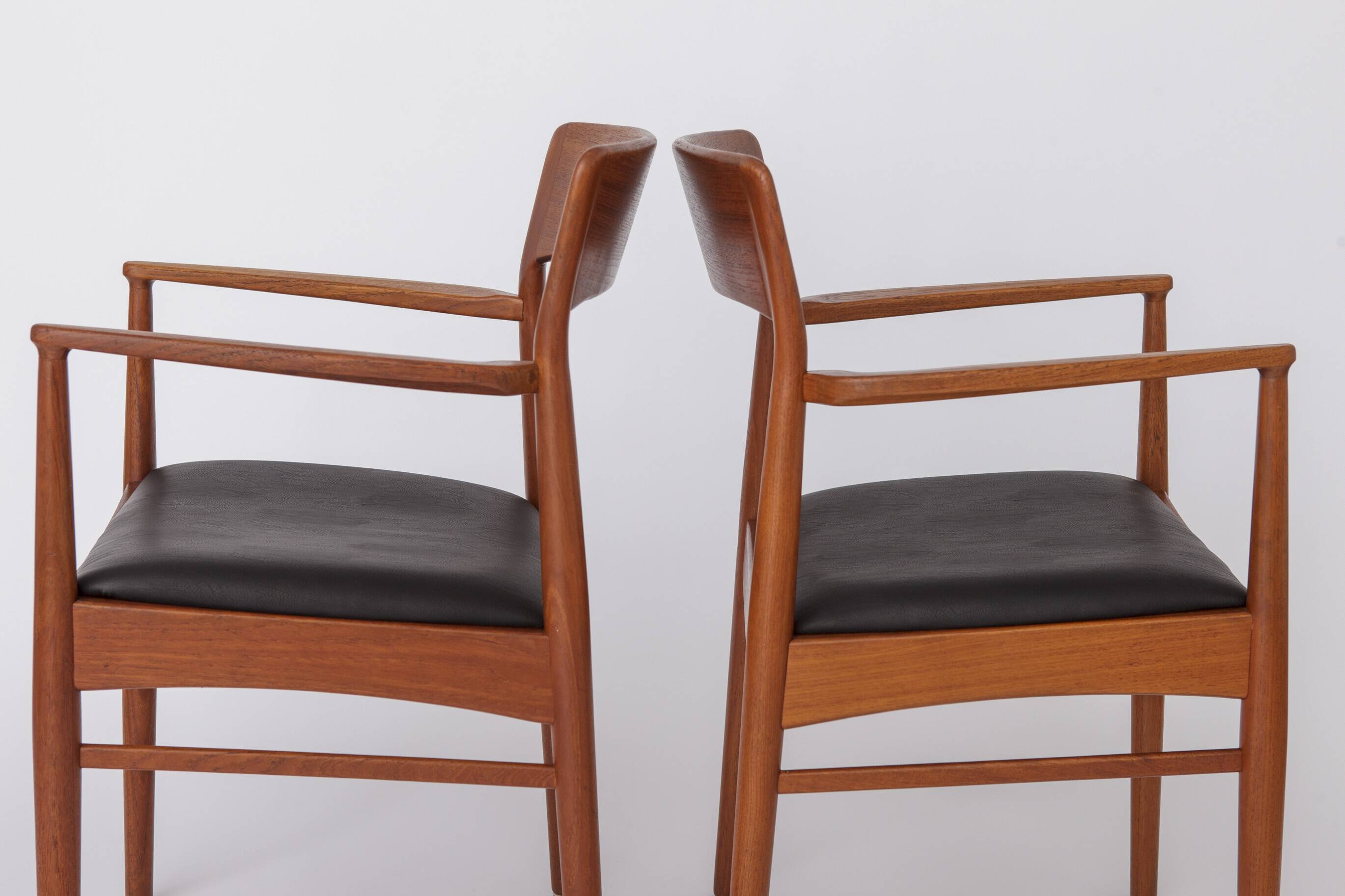 Set of 2 Henning Kjærnulf Armchairs, Korup Stolefabrik 1960s, Danish Teak