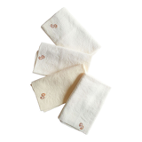 Set of 4 antique towels embroidered and dyed by hand
