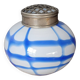 Old white and blue glass flower vase
