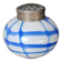 Old white and blue glass flower vase