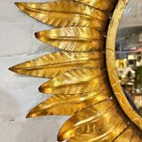 Sun mirror in gold metal, 1960´s