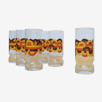 6 verres à boisson, années 70