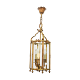 Three-light lantern in gilded bronze