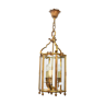 Three-light lantern in gilded bronze