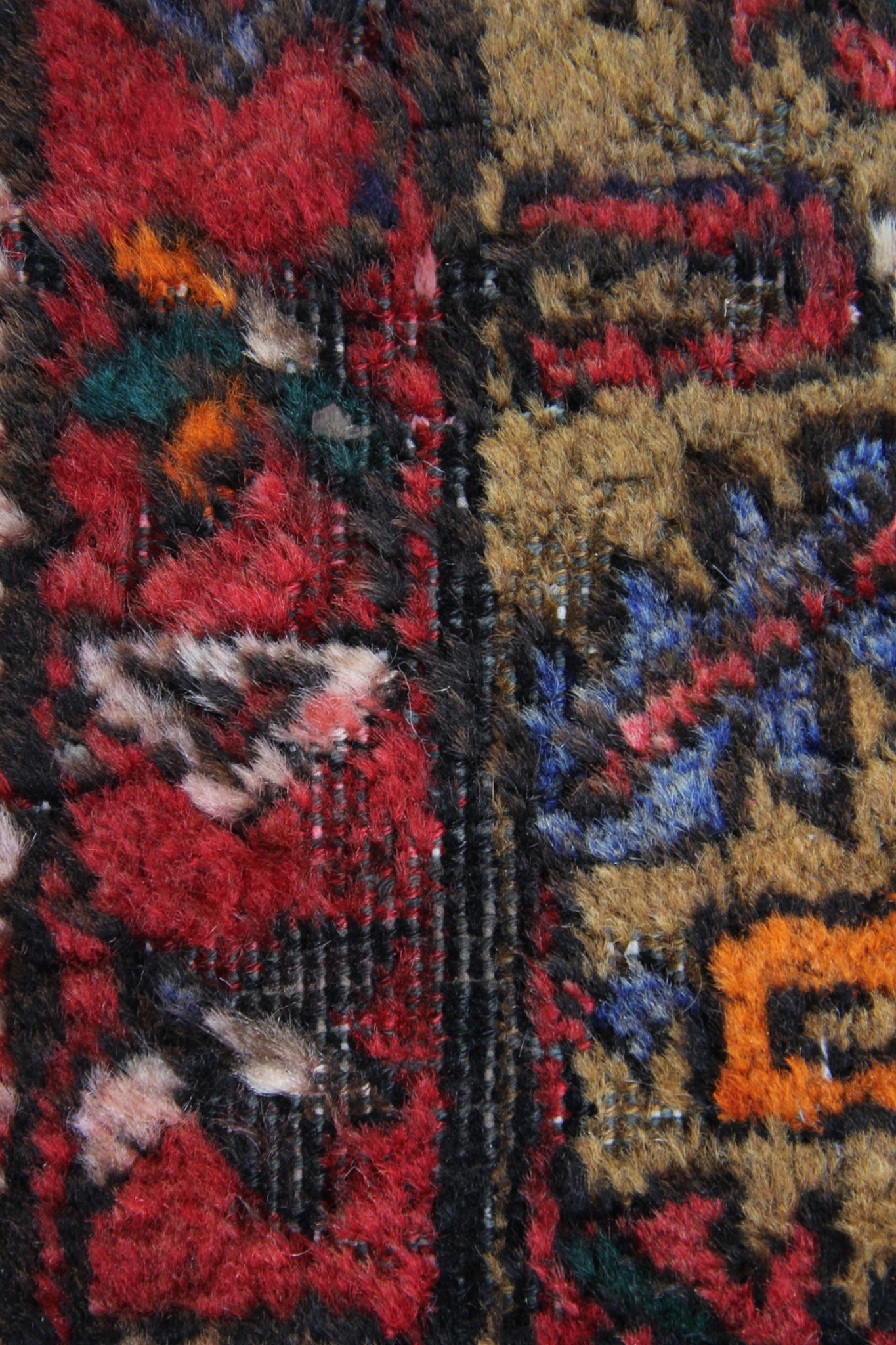 Tribal persian runner rug handwoven traditional red blue wool runner carpet 120x330cm