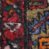 Tribal persian runner rug handwoven traditional red blue wool runner carpet 120x330cm