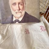 Antique sheet in embroidered hemp linen