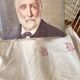 Antique sheet in embroidered hemp linen