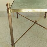 Table basse néoclassique 1960 laiton doré