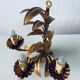 Golden leaf wall light