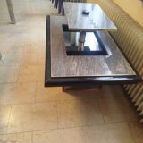 Transformable coffee table in marble and brass – fedam – italian design