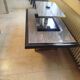 Transformable coffee table in marble and brass – fedam – italian design