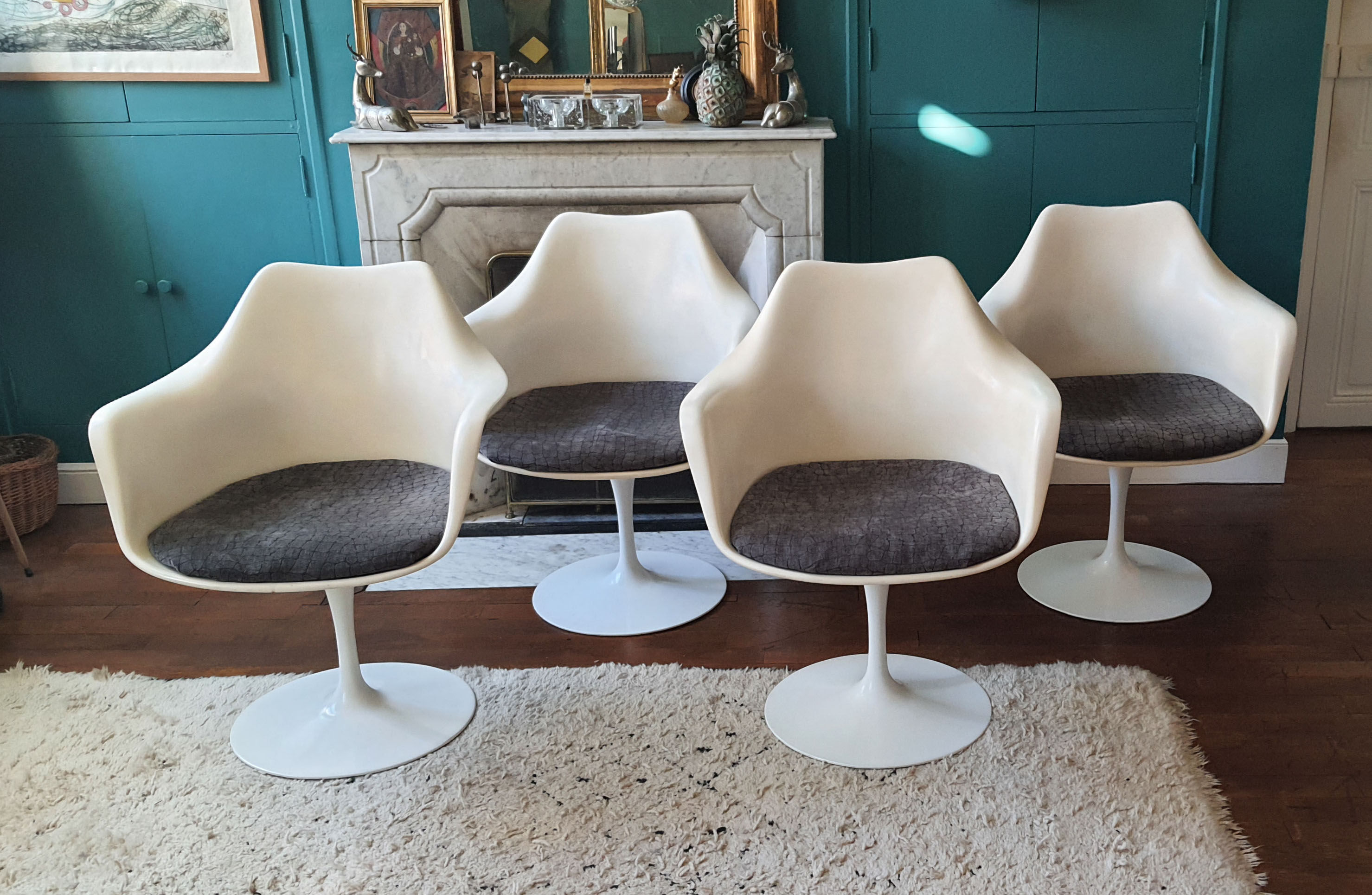 Set 4 armchairs Tulipe by Eero Saarinen Knoll International