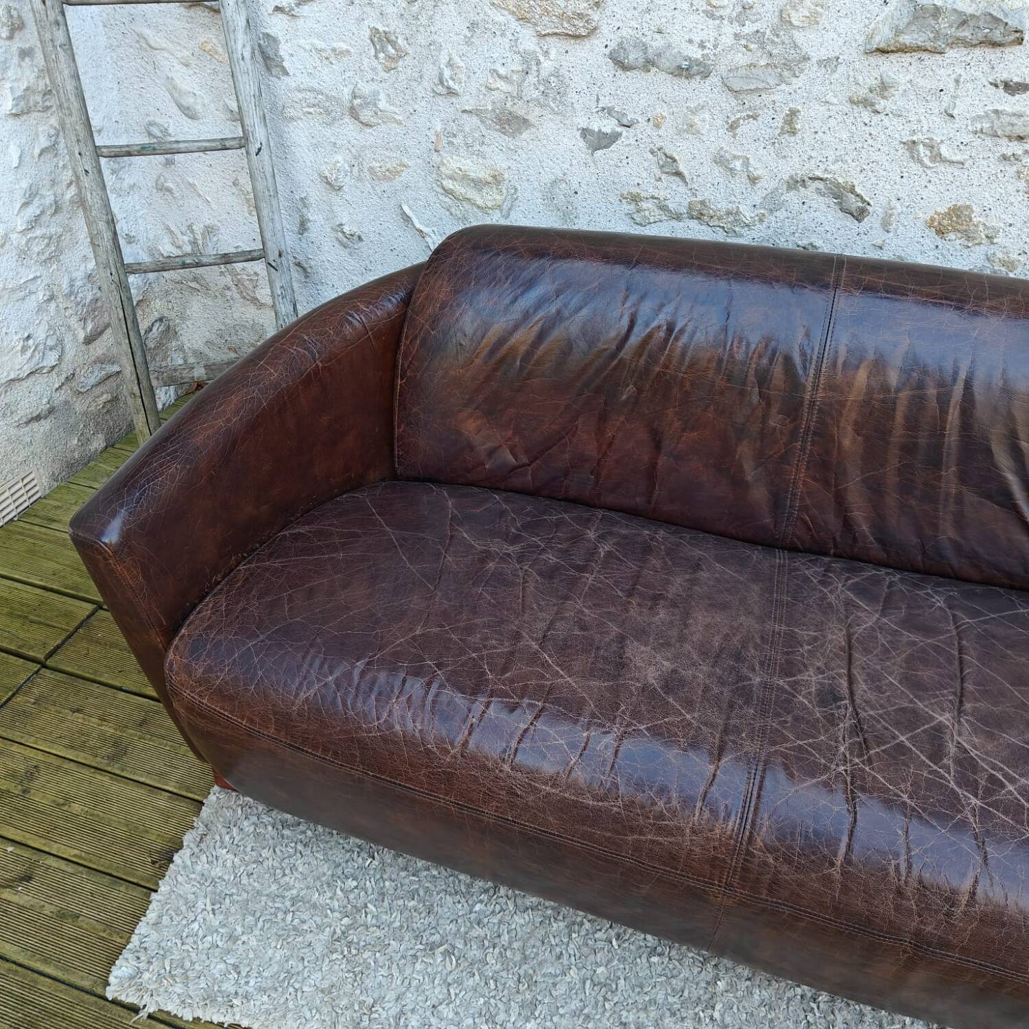 Leather club sofa
