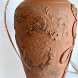 Terracotta lamp, 2 M fabric cable, jute lampshade