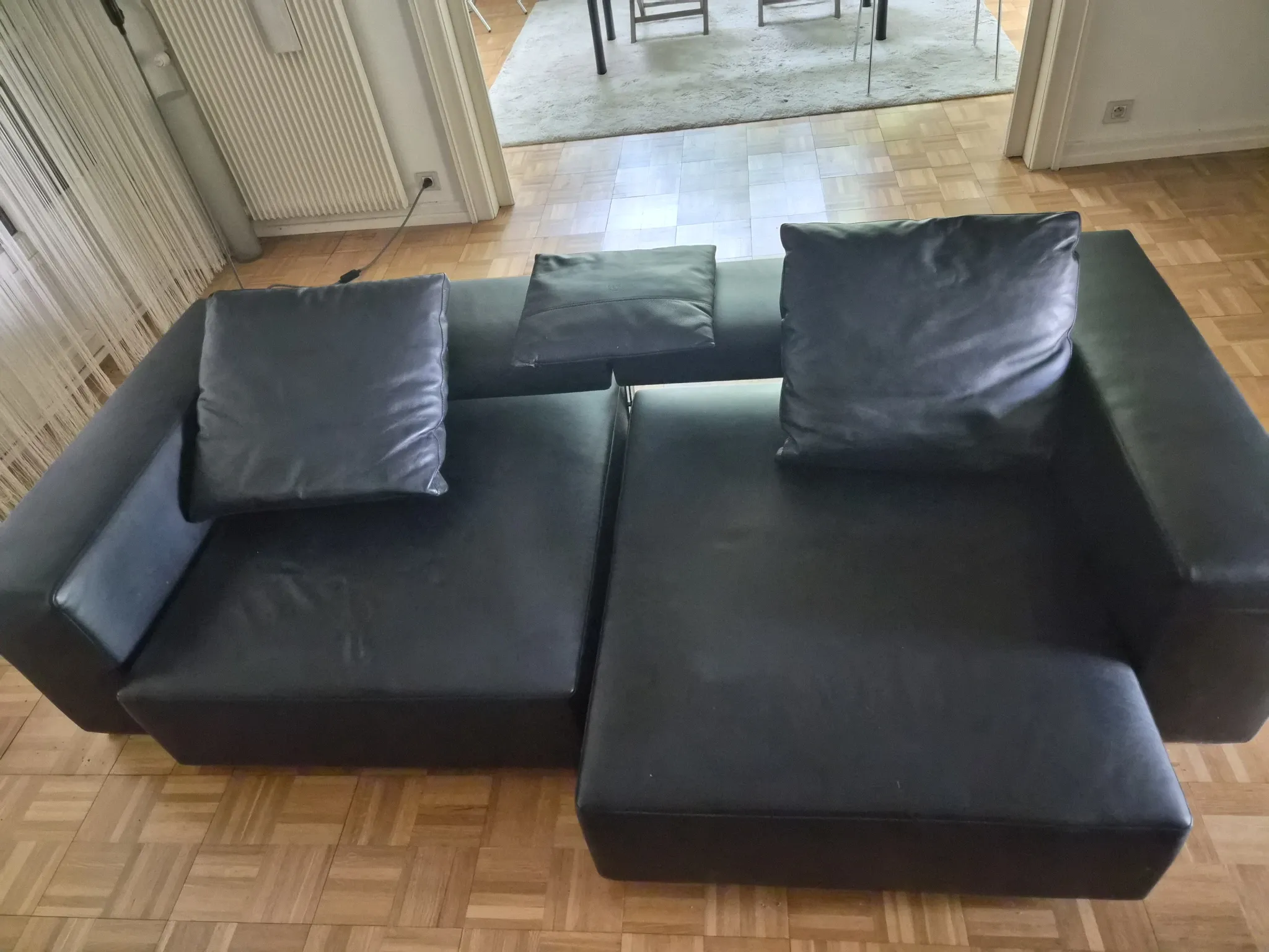 B&B Italia - Andy '13 - Paolo Piva - Sofa design in black natural leather