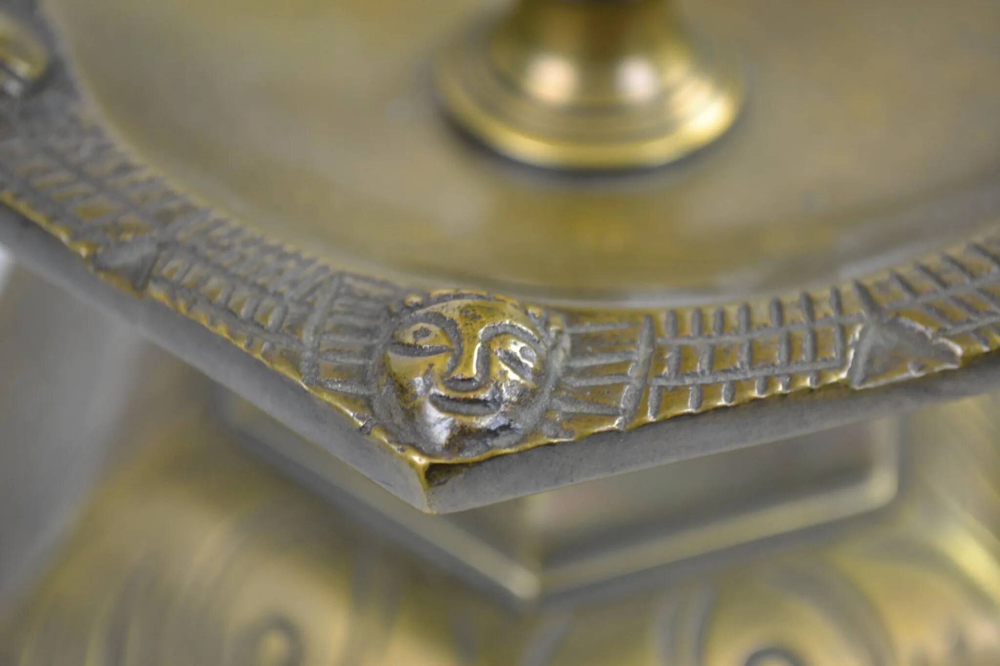 Solid Brass Table Lamp by Oscar Antonssons for Ystad-Metall, Sweden, 1940s