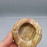 Petit cendrier vintage en onyx à trois supports