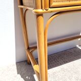 Desk 2 drawers vintage rattan