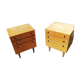 Paire de chevets vintage bois clair