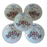 5 antique Longchamp dinner plates
