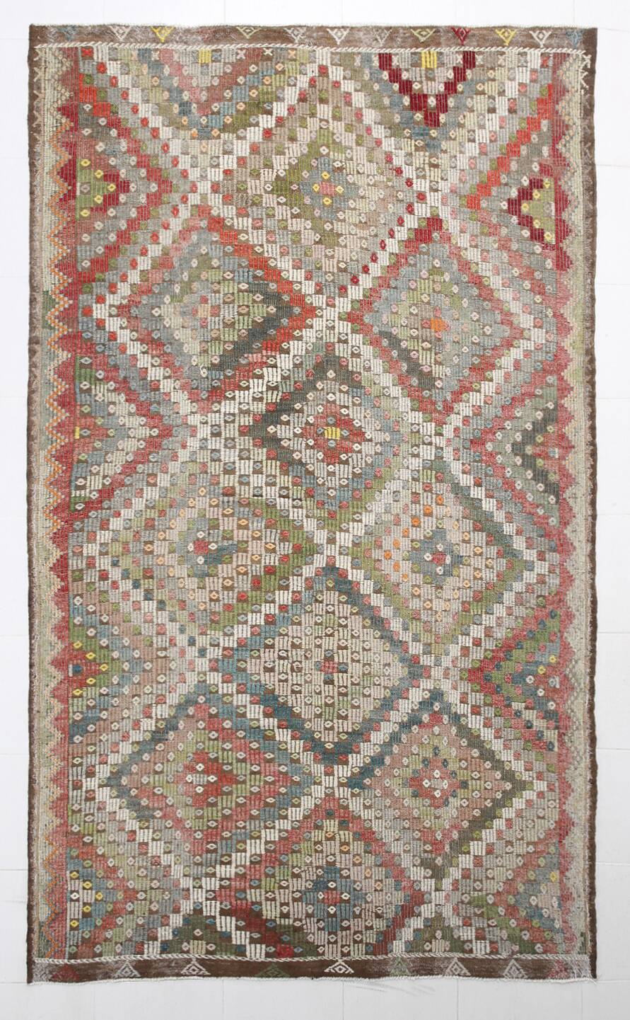 192x330Cm Soft Vintage Rug, Anatolian Kilim Rug