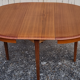Extendable round dining table, solid wood, vintage, 60s