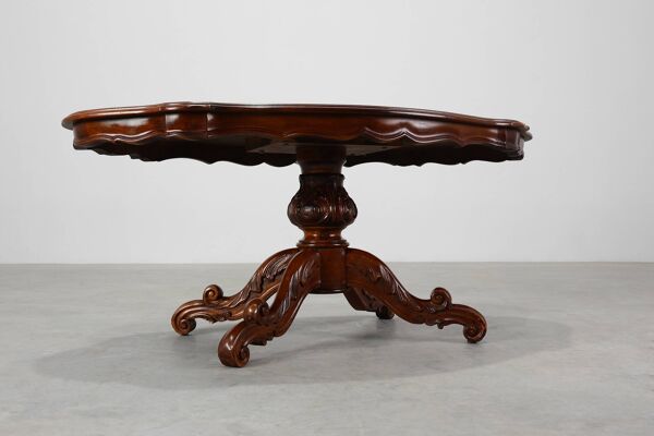 Table basse ovale en cerisier victorien, Angleterre, vers 1850