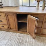 XXL solid oak counter sideboard