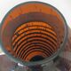 Vintage speckled amber blown glass conical vase