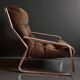 Pixi armchair by Gillis Lundgren for IKEA in chrome and brown velvet, 1974