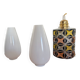 Pair of opaline glass tulip lamps, 1960s-70s
