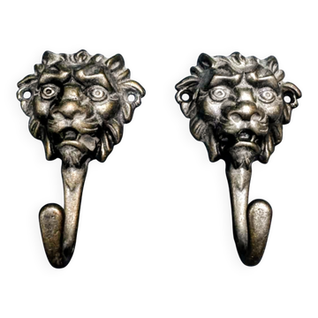 2 patères en laiton lion XIXe siècle