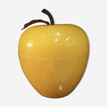 Vintage ice bucket 70's yellow apple