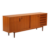 Buffet vintage en teck avec tiroirs et portes, design Italie années 1960