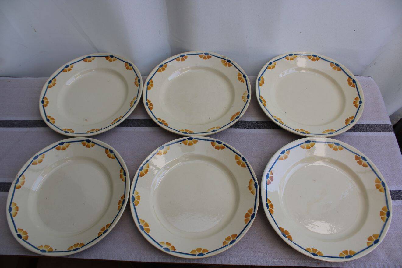 Set of 6 ceramic dinner plates