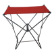 Folding stool in red canvas but unstitched on one side