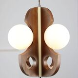 Mid-century scandinavian chrome & opaline chandelier, 1960s