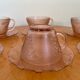 Coffee service of 6 cups in vintage pink glass