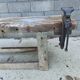 Wooden carpenter's workbench with iron and wooden vice