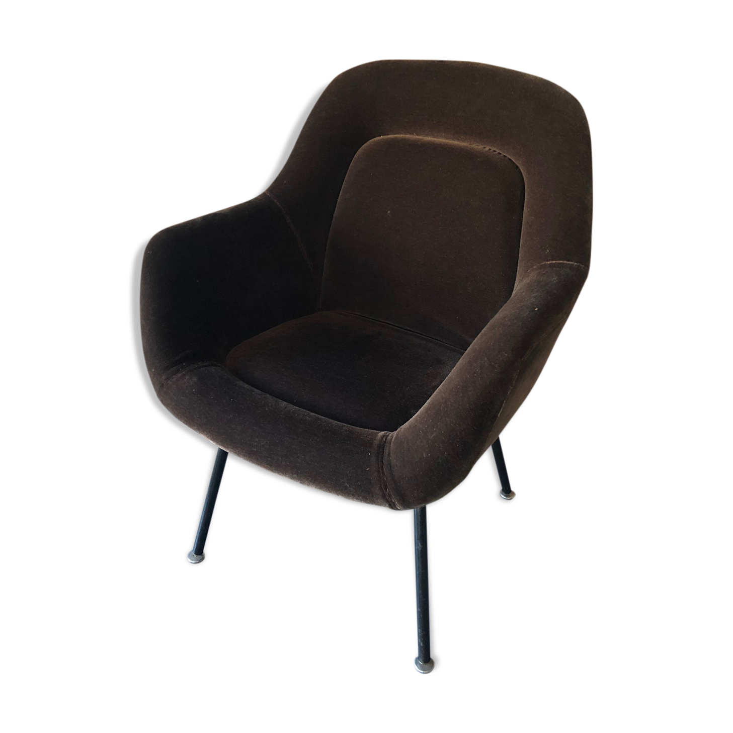 Vintage velvet-covered chair