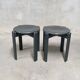 2 solid wood stools
