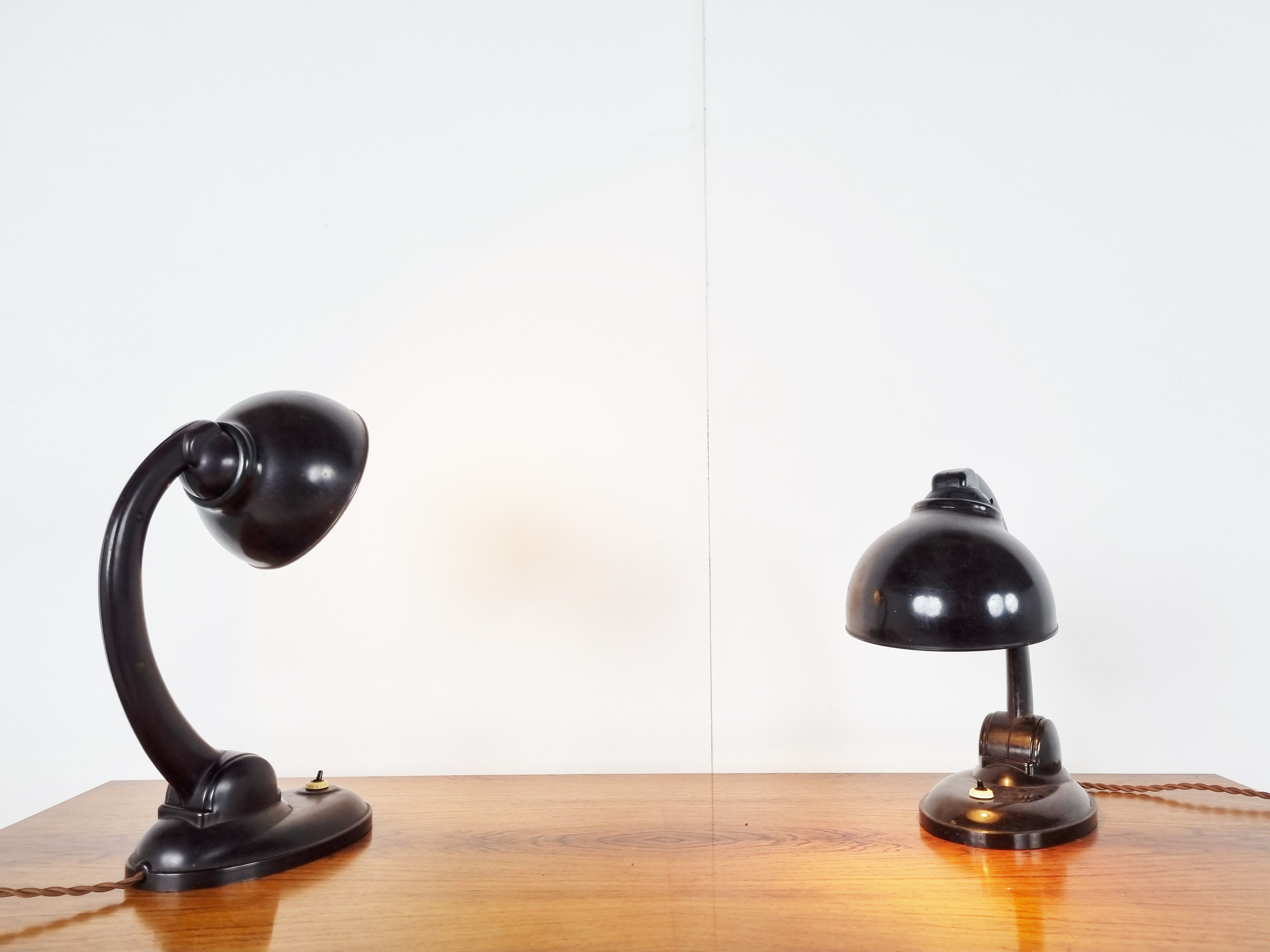 Pair of bakelite 11126 Table Lamps by Eric Kirkman Cole, 1930s