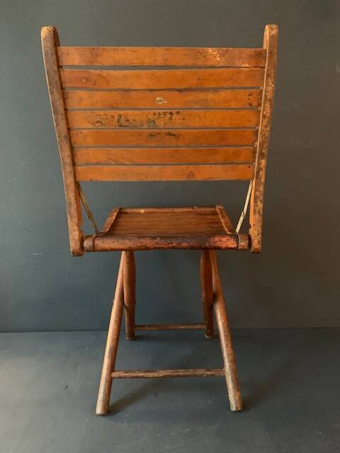 Small old folding wooden chair, 1940
