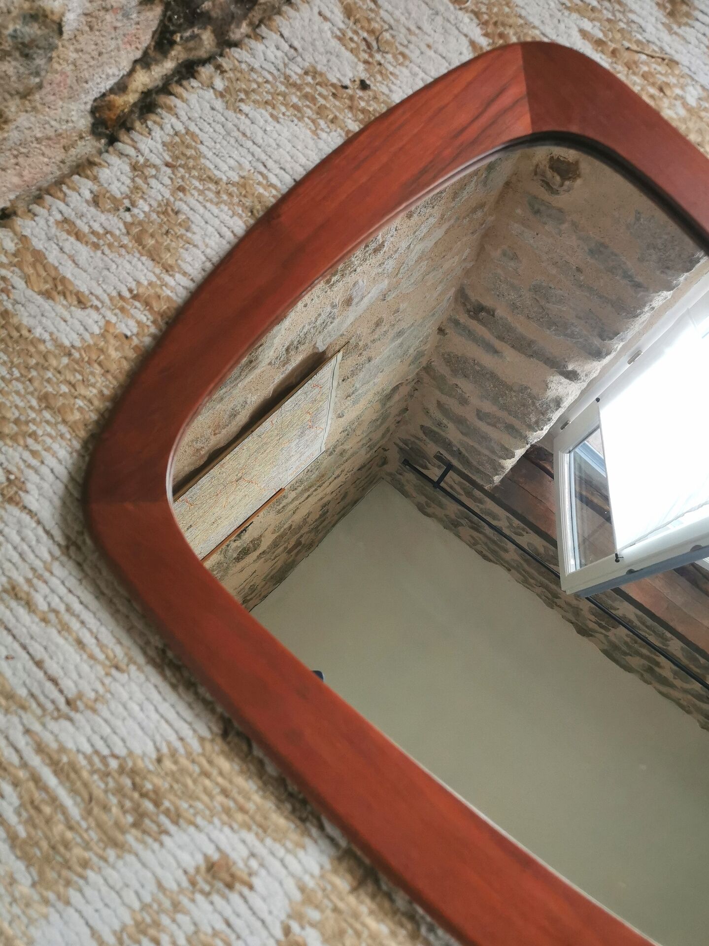 Vintage Scandinavian mirror in solid teak